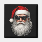 Santa Face Retro Sungles Funny Christmas Pajama Me Magnet (Vorne)