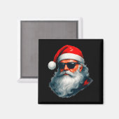 Santa Face Retro Sungles Funny Christmas Pajama Me Magnet (Vorderseite/Rückseite)