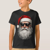Santa Face Retro Sungles Funny Christmas Pajama Me T-Shirt (Vorderseite)