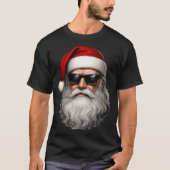 Santa Face Retro Sungles Funny Christmas Pajama Me T-Shirt (Vorderseite)