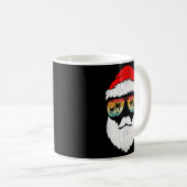Santa Face Retro Sungles Hawaiian Christmas Xmas T Kaffeetasse (VorderseiteRechts)