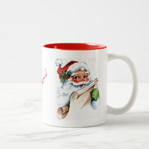Santa Face Watercolor Mug Zweifarbige Tasse