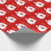 Santa Face - weißer Text. Geschenkpapier (Ecke)