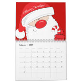 Santa Face - weißer Text. Kalender (Feb 2027)