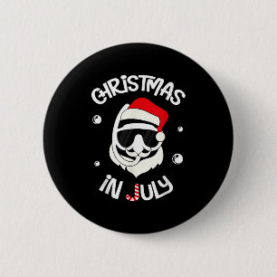 Santa Face Xmas hat lustige Weihnachten im Juli Button