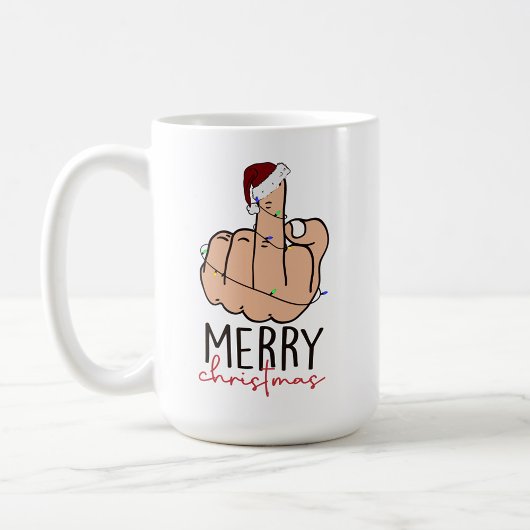 Santa Faces Frohe Weihnachten und glückliches Neue Zweifarbige Tasse