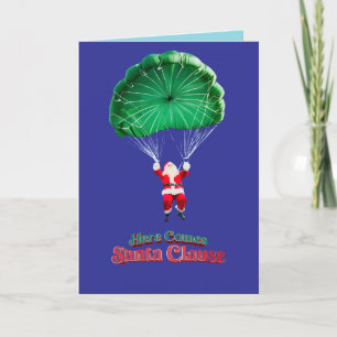 Santa Fallschirm Feiertagskarte