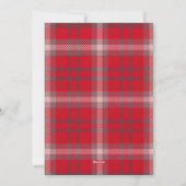 Santa Family Foto Karierte Weihnachtskarte Feiertagskarte (Rückseite)