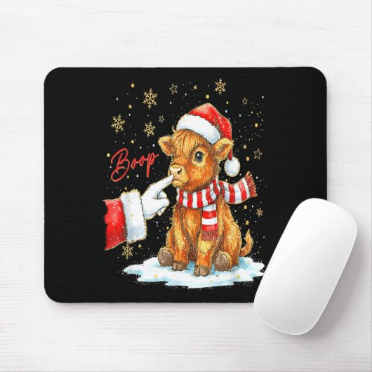 Santa Farmer Funny Western Hand Boop Christmas Hig Mousepad (Mit Mouse)