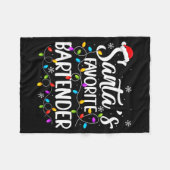 Santa Favorite Bartender Christmas Lights Funny Xm Fleecedecke (Vorderseite (Horizontal))