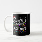 Santa Favorite Bartender Christmas Lights Funny Xm Kaffeetasse (Links)