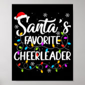 Santa Favorite Cheerleader Christmas Funny Cheerle Poster (Vorne)
