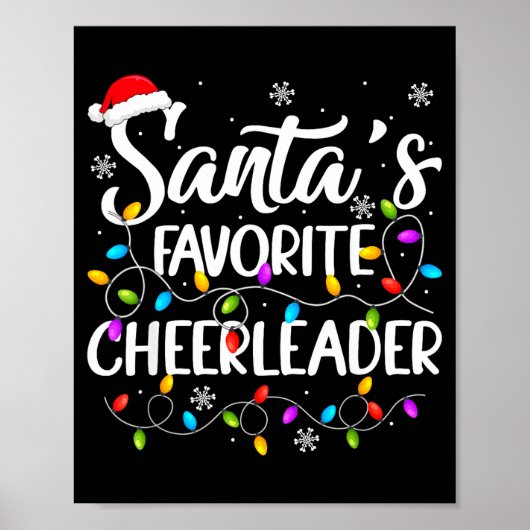Santa Favorite Cheerleader Christmas Funny Cheerle Poster (Vorne)
