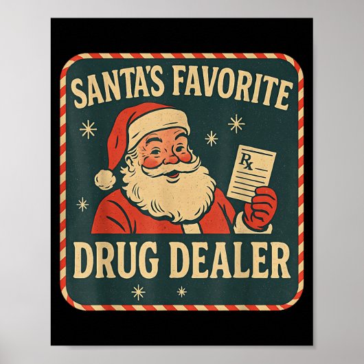 Santa Favorite Drug Er Christmas Pharmacist Health Poster (Vorne)