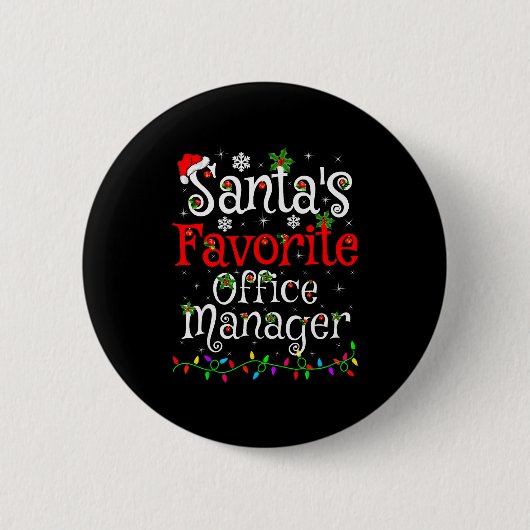 Santa Favorite Office Manager Christmas Family Fun Button (Vorderseite)