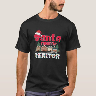 Santa Favorite Realtor Funny Christmas Lights Paja T-Shirt