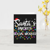 Santa Favorite Social Worker Christmas Lights Fami Karte (Gelbe Blume)