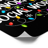 Santa Favorite Social Worker Christmas Lights Fami Poster (Ecke)