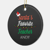 Santa Favorite Teacher Frohe Weihnachtslehrer Keramik Ornament (Links)