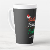 Santa Favorite Teacher Frohe Weihnachtslehrer Milchtasse (Linke Ecke)