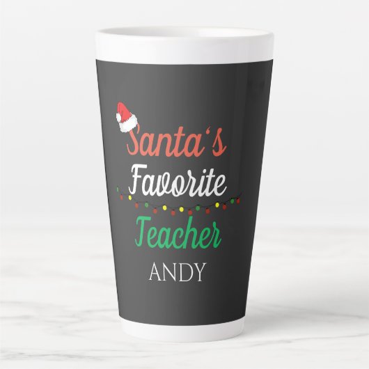 Santa Favorite Teacher Frohe Weihnachtslehrer Milchtasse (Vorderseite)