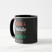 Santa Favorite Teacher Frohe Weihnachtslehrer Tasse (Vorderseite Links)