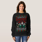Santa Favorite Ungarisches Weihnachtsgeschenk Ugly Sweatshirt (Vorne ganz)