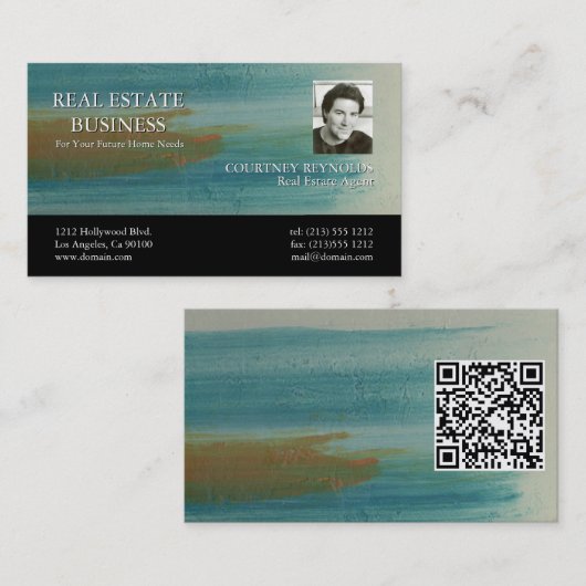Santa Fe Abstract Art Makler QR Code Visitenkarte (Vorne/Hinten)