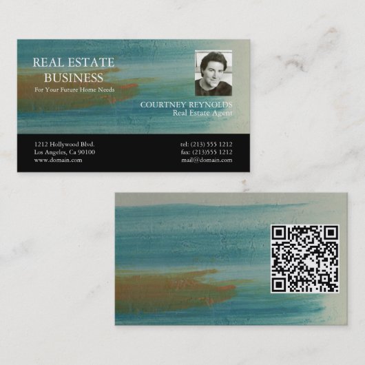 Santa Fe Abstract Art Makler QR Code Visitenkarte (Vorne/Hinten)