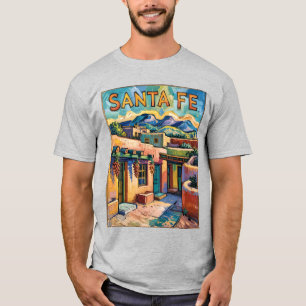 Santa Fe Adobe Häuser im Stil von Van Goghs Sterne T-Shirt
