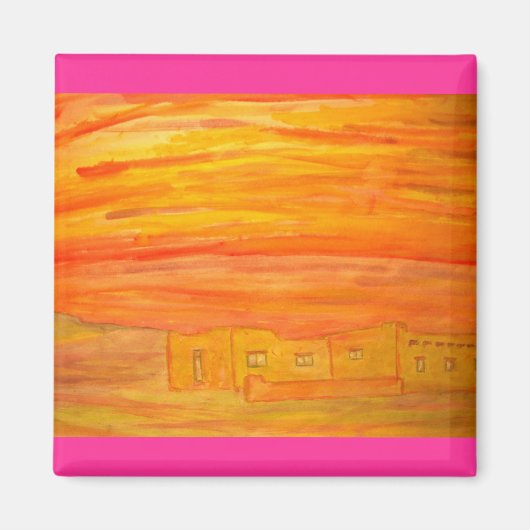 Santa fe adobe sky magnet (Vorne)