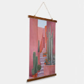 Santa Fe Cacti Boho Holz-Wandteppich  Wandteppich Mit Holzrahmen (Gewinkelt)