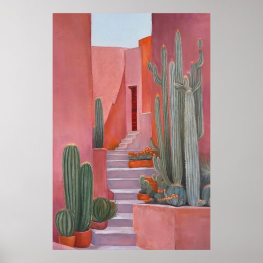 Santa Fe Cacti Boho Poster (Vorne)
