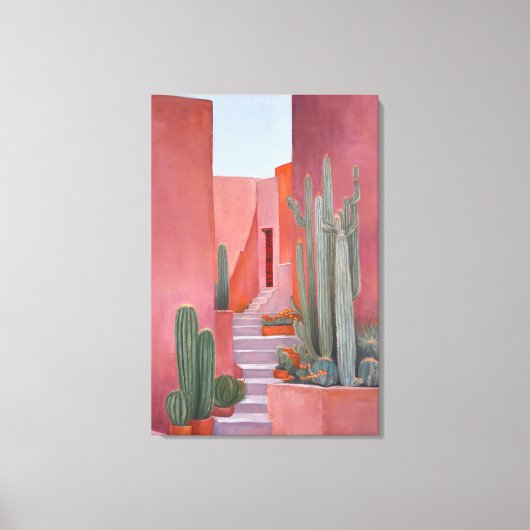 Santa Fe Cacti Boho Poster Leinwanddruck (Vorderseite)