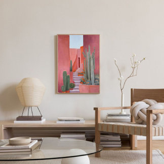 Santa Fe Cacti Boho Poster Leinwanddruck