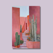 Santa Fe Cacti Boho Wood Topped Wall Tapestry Wandteppich Mit Holzrahmen