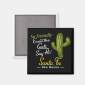 Santa Fe Cactus Funny Retro Magnet (Vorderseite/Rückseite)