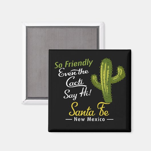 Santa Fe Cactus Funny Retro Magnet (Vorderseite/Rückseite)
