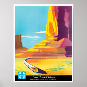 Santa Fe Chief Way Vintage Reiseplakat Poster