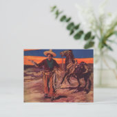 Santa Fe Cowboy Postkarte (Stehend Vorderseite)