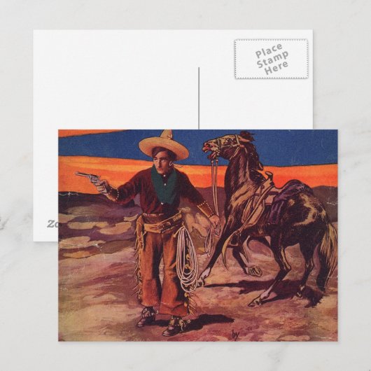 Santa Fe Cowboy Postkarte (Vorne/Hinten)