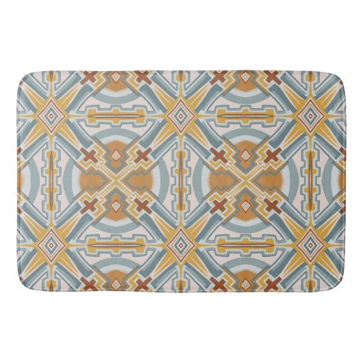 Santa Fe Geometric Tile Pattern Badematte (Vorderseite)