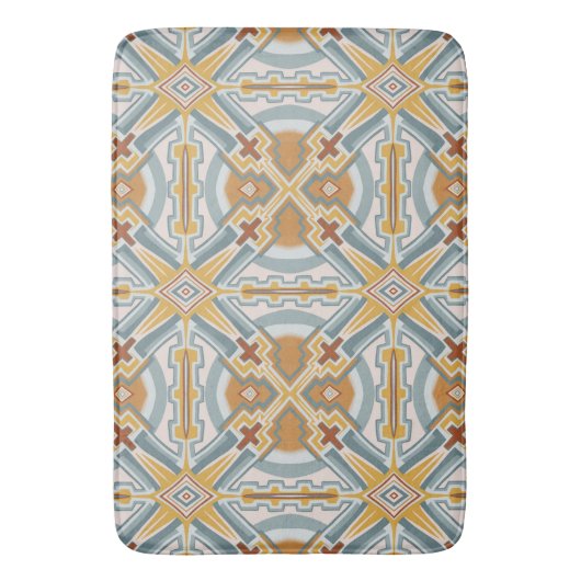 Santa Fe Geometric Tile Pattern Badematte (Vorderseite Vertikal)