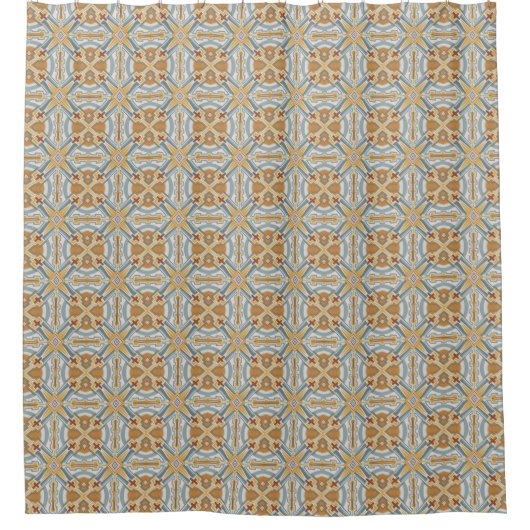 Santa Fe Geometric Tile Pattern Duschvorhang (Vorderseite)