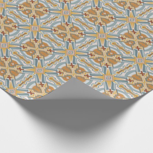 Santa Fe Geometric Tile Pattern Geschenkpapier (Ecke)