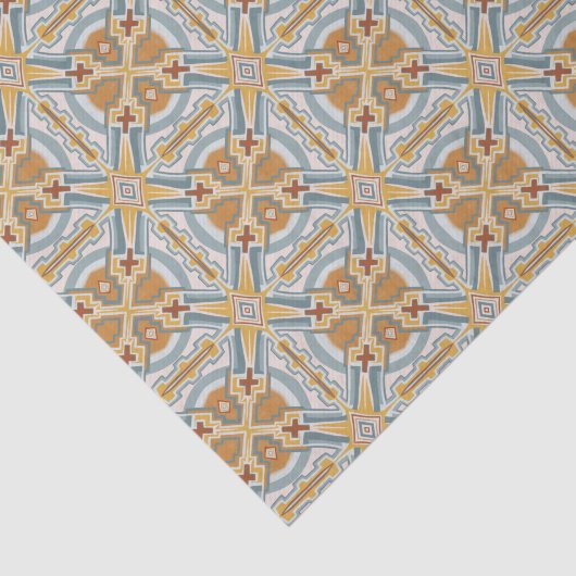 Santa Fe Geometric Tile Pattern Seidenpapier (Ausschnitt)