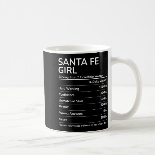 Santa Fe Girl Funny New Mexico Hometown Kaffeetasse (Rechts)