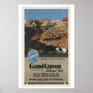 Santa Fe Grand Canyon National Park Vintage Reise Poster
