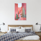 Santa Fe Kakteen Boho Poster Leinwanddruck (Insitu (Schlafzimmer))