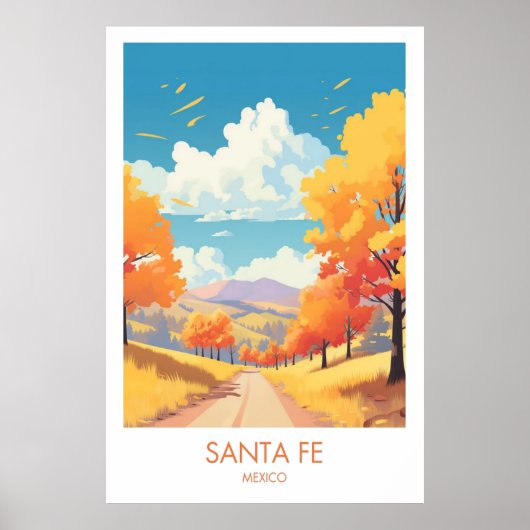 Santa Fe Mexico City Travel Print Poster (Vorne)